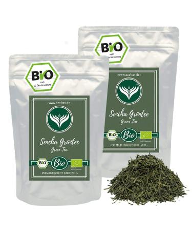 Azafran Green Tea - Japanese ORGANIC Sencha Uchiyama Green Tea 1kg 500g (Pack of 2)