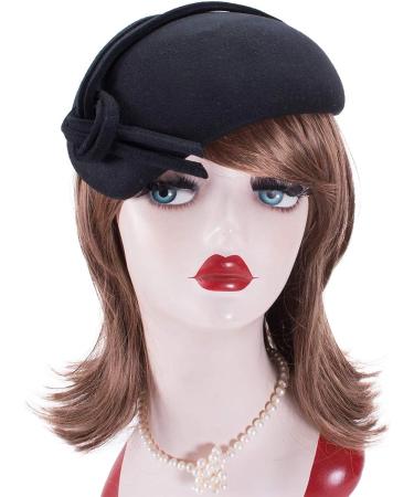 Lawliet Black Teardrop Women's Felt Fascinator Tam Beret Casque Cocktail Hat - Buy Online on GoSupps.com