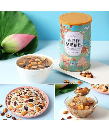 Osmanthus nut lotus root powder soup instant brewed and ready to eat red jujube nut soup rose flavored full belly snack fruit soup Nutritional breakfast gift (Grain lotus root powder 4 can) - Buy Online on GoSupps.com