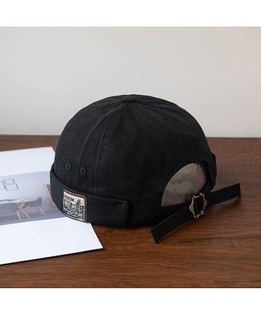 Xyiyi Men's Dock Hat - Brimless Skull Cap & Retro Cuffed Beanie - Black Sailor Work Hat - Buy Online on GoSupps.com