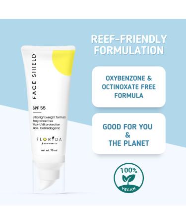Florida Suncare Face Shield SPF 55 - Reef Friendly Sunscreen for Face - Lightweight Broad Spectrum Facial Sunscreen - 2.47 oz (Pack of...) - Buy Online on GoSupps.com