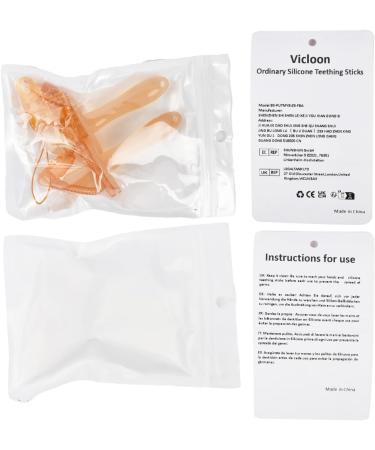 Vicloon Teething Toys Set | Baby Teether Toy with Anti-Lost Chain | Chew Toy Teething Ring for Boys & Girls | Brown | 2pcs - Buy Online on GoSupps.com