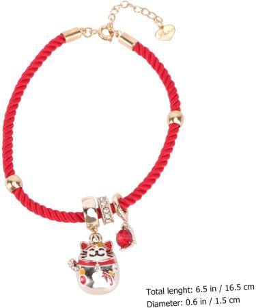 TEHAUX 2 Pcs Red String Bracelet Abundance Red Bracelet Lucky Rope Strap Red Rope Bangle Chinese Red Bracelet Knitting Gift New Year Gift Womens Gifts Year of Birth Alloy Jewelry Student - Buy Online on GoSupps.com