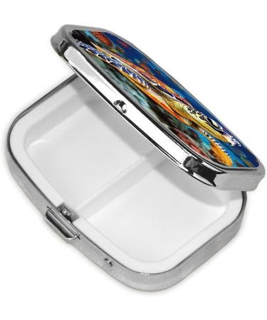 Colorful Sea Turtle Pill Case | 2 Compartment Small Travel Pill Box Organizer for Purse & Travel Gifts - Buy Online on GoSupps.com