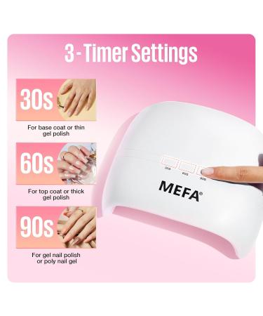 MEFA 72W UV Nail Lamp - Professional Gel Nail Dryer with 21 Lamp Beads for Fast Curing - LED UV Light for Home Salon - Buy Online on GoSupps.com