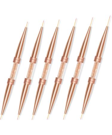 6pcs Professional Nails Art Brushes Set Double Ended Nail Striping Brush Thin Brushes For Gel Polish Pen Dotting Tool Drawing Small Details - Buy Online on GoSupps.com