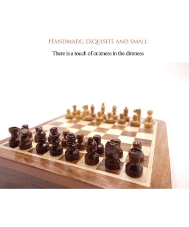 Super Small Mini Cute Chess Wooden Flag Box Chess Pieces Can Be Stored Separately Travel Kawaii Style 13.513.5cm Gift for Kid (Color : Brown Size : 5.1"x5.1") (Brown 5.1"x5.1") - Buy Online on GoSupps.com