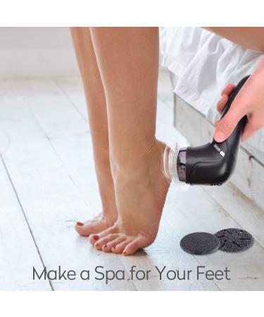Asiaark Foot Callus Remover - Rechargeable Waterproof Electric Foot Files for Dry Hard Dead Skin and Cracked Heels Professional Pedicure Tools with 3 Grinding Heads and 2 Speeds - Buy Online on GoSupps.com
