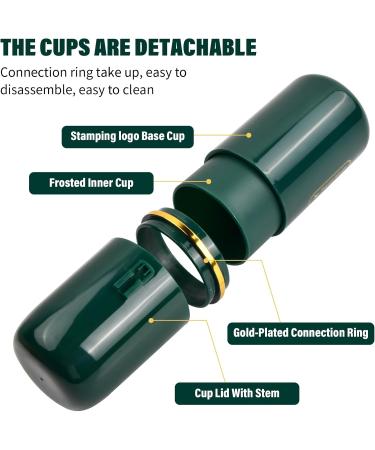 Travel Toothbrush Case & Holder - Dark Green Travel Mug for Camping & Home | Toothbrush & Toothpaste Storage - Buy Online on GoSupps.com