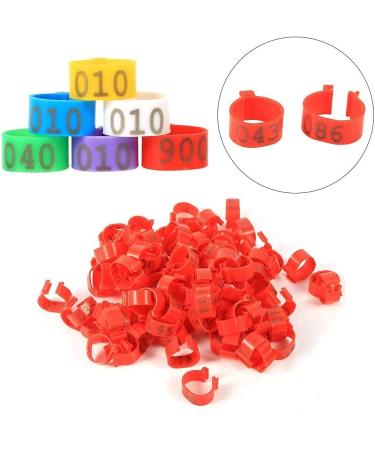 100pcs 16mm Clip on Chicken Leg Bands Number 001-100 Numbered Leg Bands for Chickens Ducks Hens Poultry Leg Bands for Dove Chicks Hen Parrot Birds Identification(Red) - Buy Online on GoSupps.com
