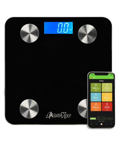 ShareVgo Smart Weight Scale Body Composition Monitor Bluetooth Body Fat Scale with App for Weight, Fat, Water, BMI, BMR, Muscle Mass, and Trending Analysis - SWS100