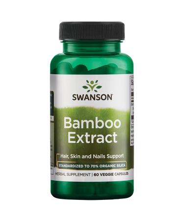 Swanson Bamboo Extract for Hair and Nails Silica Supplement Supports Collagen 300 mg 60 Veggie Capsules 1 - Buy Online on GoSupps.com