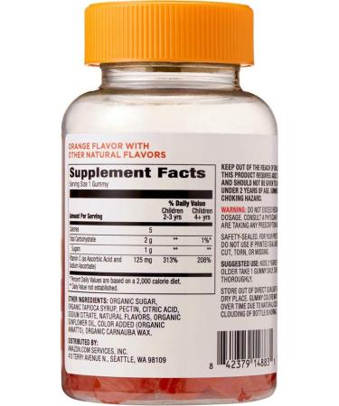 Amazon Brand Mama Bear Vegan Kids Vitamin C Gummies - 60 count, 125mg per Gummy for Immune Health - Buy Online on GoSupps.com