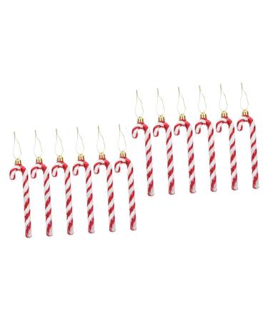 Artibetter 12 Pcs Crutch Pendant Kidcraft Playset Chritmas Candy Xmas Christmas Supplies Ornaments Mini Child