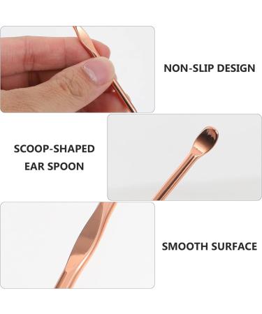 3pcs Stainless Steel Earwax Removal Kit - Rose Gold Ear Cleaning Tools for Adults, Double-Ended Ear Curettes and Massage Spoons - Buy Online on GoSupps.com