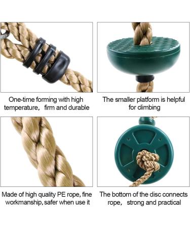 Climbing Rope with Platforms, Disc Swing Seat Set & Bonus Accessories - Playground Fun for Kids | Includes Hanging Strap & Carabiner - Buy Online on GoSupps.com