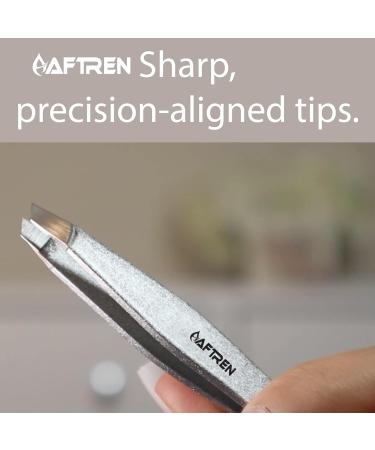 Professional Sloping Tip Stainless Steel Tweezers for Eyebrow Shaping | Hair Removal Tool with Bonus Protective Cover - Ideal for Men & Women - Buy Online on GoSupps.com