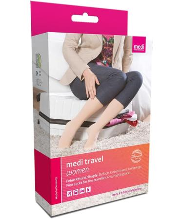 Medi Travel Womens Short Travel Socks XXL - Comfortable & Stylish Black Compression Socks for International Travel - Buy Online on GoSupps.com