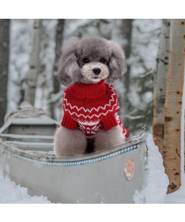 Christmas Sweater for Small Dogs - S-Rot Red Knitted Dog Sweater - Buy Online on GoSupps.com
