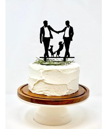 Gay Wedding Cake Topper Grooms Cake Topper Mr & Mr Cake Topper With Dogs - Gift for Gay Wedding/Engagement/Anniversary Party Decoration (Two Dogs) - Buy Online on GoSupps.com