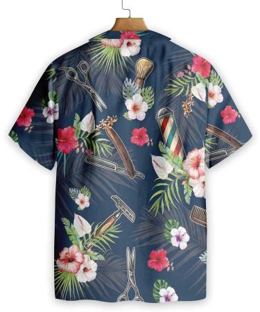 HYPERFAVOR Tropical Barber Shirts for Men- Casual Short Sleeve Barber Shirt Men- Unique Barber Hawaiian Shirts for Men X-Large V8 - Buy Online on GoSupps.com