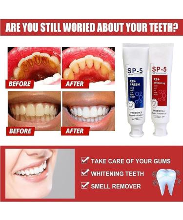 SP-5 Toothpaste WE2C Teeth SP-5 Whitening Toothpaste SP-5 Whitening Toothpaste Fresh Breath Toothpaste Promotes Healthy Teeth and Gums (Red+Red) - Buy Online on GoSupps.com