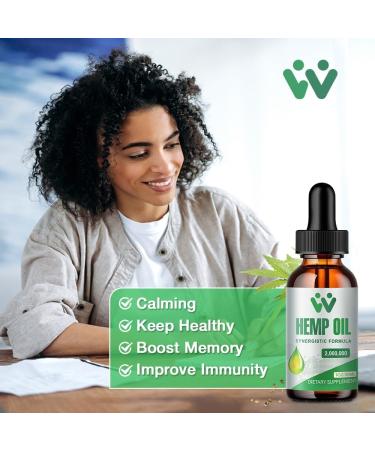 Hemp Oil Drops High Potency - 2 000 000 Maximum Strength Organic Hemp Oil Tincture - Pure C02 Extraction Vegan Non-GMO Pack of 2 - Buy Online on GoSupps.com