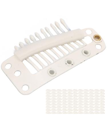 Metal Wig Clip Excellent Effect Stainless Steel Wig Clip with Safe Design for DIY Hair Extensions for Woman(creamy-white)