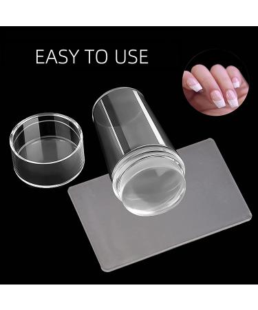 Nail Art Stamper: Silicone Clear Nail Stamping Jelly with Scraper - Transparent Body for DIY Nail Decor - Buy Online on GoSupps.com