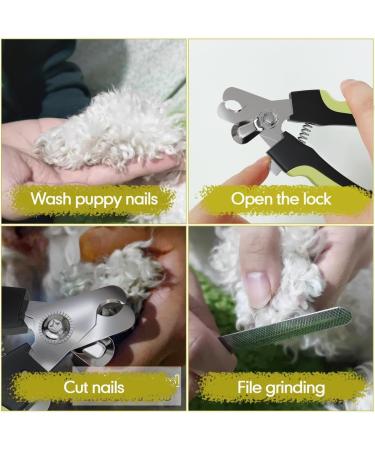 BeautyHunt Dog Nails Clippers | Pet Claw Trimmer for Large Medium Breeds | Safety Lock & Protective Guard | Black & Green - 16cm - Buy Online on GoSupps.com