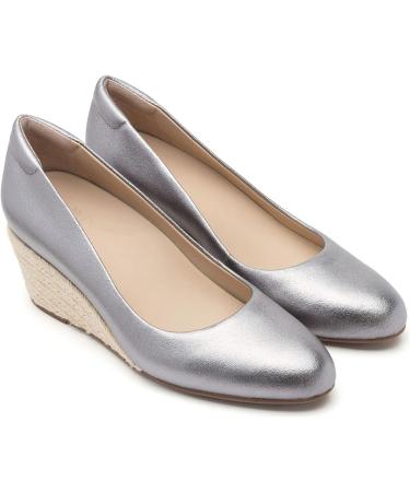 ABEO Quinn Dress Shoes 8 Pewter Metallic - Premium Comfort & Style - Buy Online on GoSupps.com