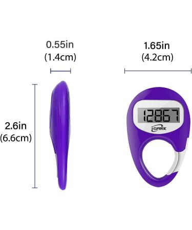 iGANK Simple Walking Pedometer 3D Step Counter - Accurate Fitness Tracker for Men Women & Kids - Purple - International Shipping Available - Buy Online on GoSupps.com