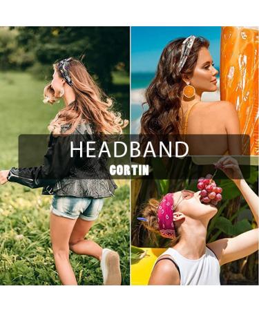 GORTIN Sunflower Boho Headbands Pack of 3 - Wide Turban Head Wraps for Women and Girls - Buy Online on GoSupps.com