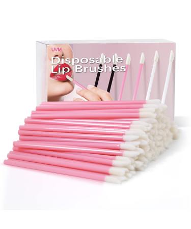 Disposable Lip Brushes Lip Gloss Applicators Make Up Brush Lipstick Lip Gloss Wands Makeup Tools Makeup Beauty Kits Disposable Lip Brushes Kits 200PCS (PINK)