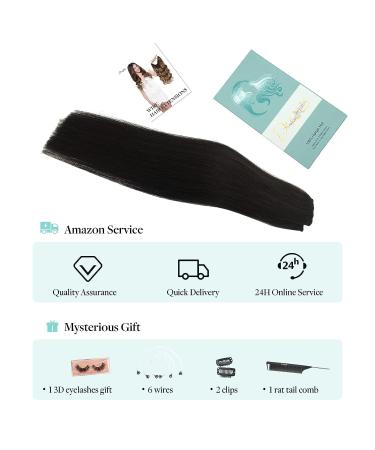 DOORES 18 Dark Brown Wire Hair Extensions - 95g Remy Human Hair, Natural Straight Invisible Hairpiece - Buy Online on GoSupps.com