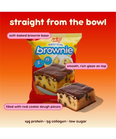 Prime Bites High Protein Brownie (12 Per Box, Cookie Dough Bites) - 19g of Protein, 5g of Collagen, Gluten Free, Low Sugar Treat, Delicious Protein Snack - Buy Online on GoSupps.com