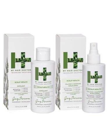 My Hair Doctor Vegan Scalp Exfoliator 150ml & Smoothing Scalp Spray 150ml Set - Dry Scalp Treatments Set - Scalp Protection Spray - Dandruff Scalp Treatment - Psoriasis Treatment Itchy Scalp Treatment