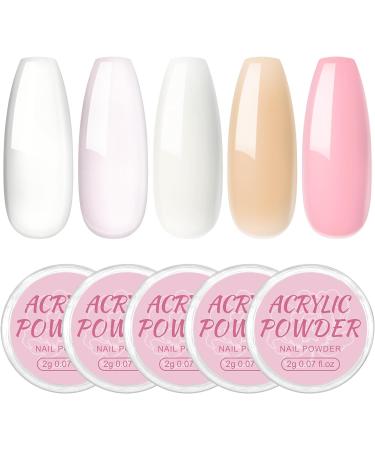 Nail Acrylic Powder Kit 5 Colors for Nail Acrylic Extension or Nail Carving and DIY Nail Art Long Lasting and No Need for Nail Lamp for Carving DIY Home Salon Manicure Gifts - Buy Online on GoSupps.com