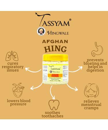 Tassyam Hingwale Asafetida 3.5 oz (100g) - Afghan Hing, Hand-Pounded, Natural Onion Garlic Substitute - Buy Online on GoSupps.com