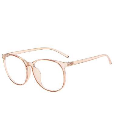 Window glass glasses Women Stomping gaming glasses Computer-and-fatigue blue light filter glasses glasses without strength large Khaki unit size