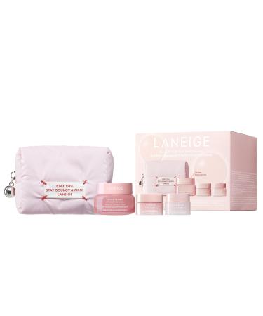LANEIGE Bouncy and Firm Sleeping Mask: Revitalize Smooth Peony & Collagen Complex Barrier-Boosting Hydration Bouncy and Firm Trio Set