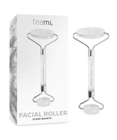 Teami Clear Quartz Facial Roller - Best for Eye Roller and Massager to Reduce Eye Puffiness - Anti-aging