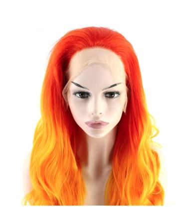 SHIYID Red Synthetic Lace Front Wig | Heat Resistant Long Wavy Hair | International Shipping Available - Buy Online on GoSupps.com