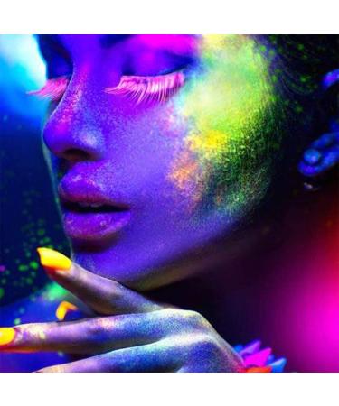 Kalolary Neon Eyeshadow Palette - 24 Highly Pigmented Matte & Sparkling Colors Glows in the Dark UV Blacklight with 4 Pink Brushes - International Shipping Available - Buy Online on GoSupps.com