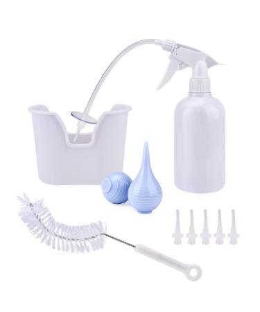 Ear Wax Removal Kit Includes Spray Bottle Basin Bulb Syringe Cleaning Brush and 5 Extra Tips for Relieving Blocked/Itching Ears/Earache Improving Your Hearing