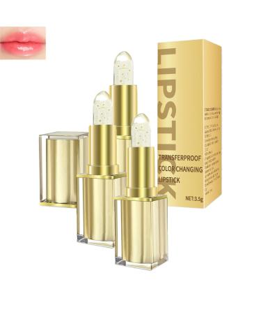 Lipstick Lipstick Kissable Lipstick 24 Hours Color Changing Lipstick with Gold Flakes pH Changing Lipstick Moisturizing Colored Lip Balm Glossy Lip Stain 3 Pack 3 Pack
