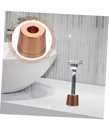 Minkissy 4-Piece Men's Razor & Eyeshadow Organizer Set | Metal Shaver Rack | Green Glitter Desk Organizer - Ros gold Aluminum - Buy Online on GoSupps.com