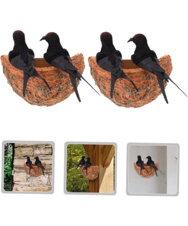 Toddmomy Rattan Swallow Nest Bird Statue - Realistic Outdoor Ornament for Garden Decor | Ideal for Bird Lovers - Buy Online on GoSupps.com