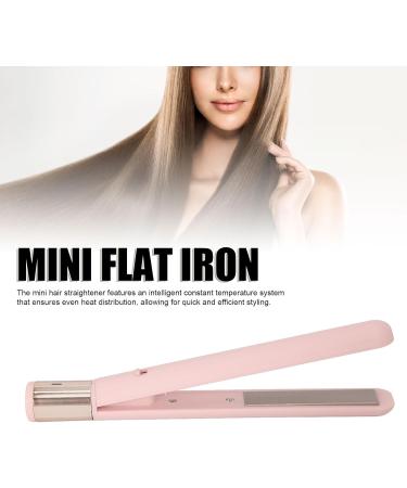 Mini Hair Straightener 2 in 1 - Portable USB Flat Iron & Curler - Adjustable Temperature - Perfect for Travel & Dormitory - Cute Pink Design - Buy Online on GoSupps.com