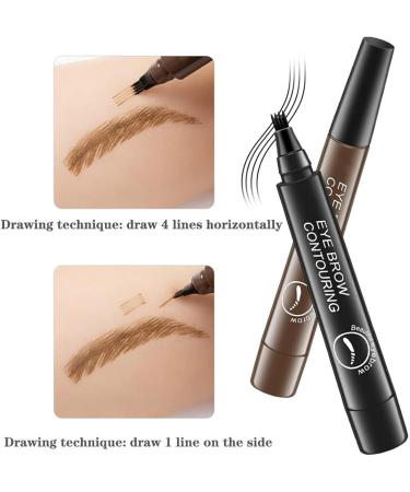 Nexavale Eyebrow 4 Tipped Precise Brow Pen Eyebrow Makeup Long Lasting Waterproof and Smudge-proof Nexavale Magical Precise Waterproof Brow Pen (Black+Light Brown) - Buy Online on GoSupps.com
